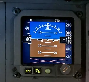 Meggitt secondary standby flight display 38102-00-01 and Air Data Unit.